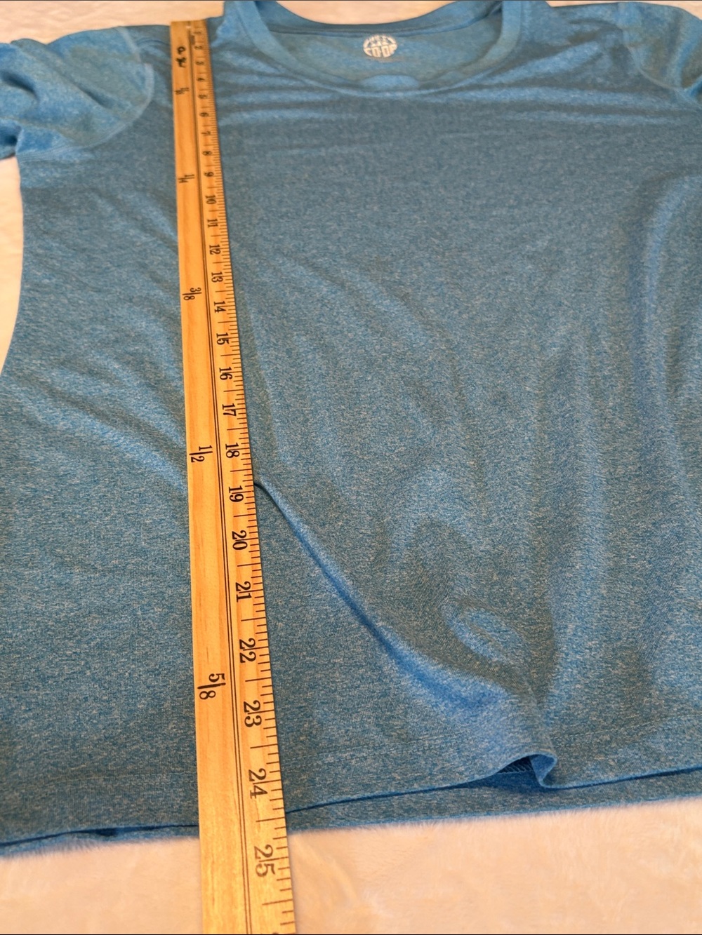 REI Women's Short Sleeve Crew Tee - Heathered Teal Blue Size Large - Picture 5 of 7